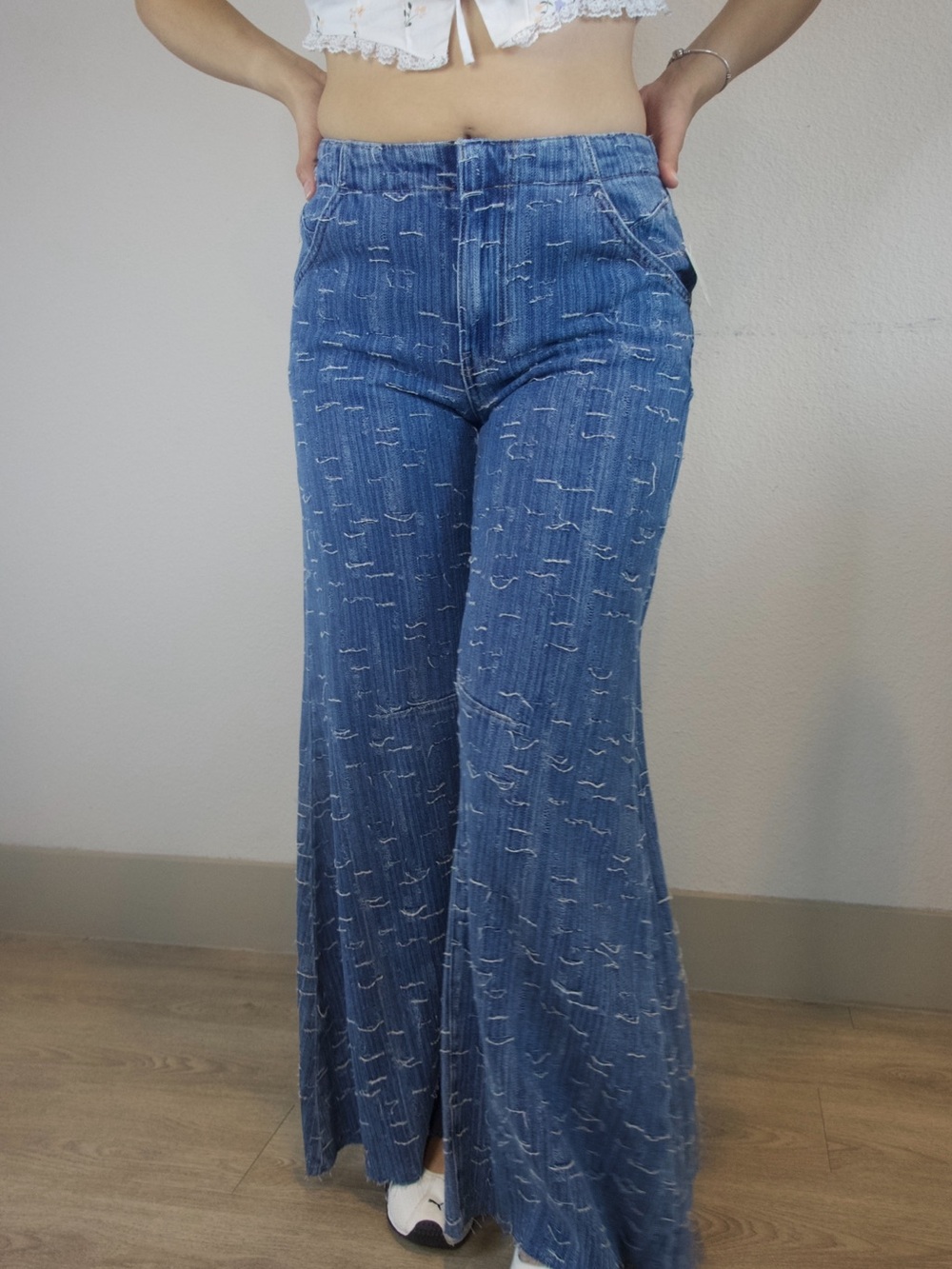 We The Free By Free People Making Waves Wide Leg Jeans